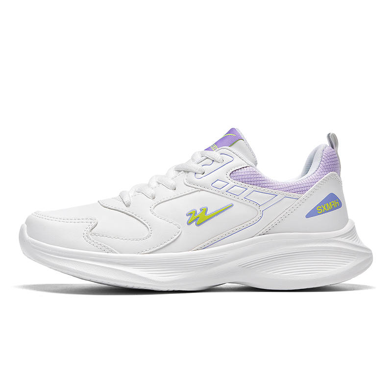 Binary Binary Cushioning Rebound Lightweight Slip Resistant Low top Running Shoes Women's Beige Green Purple