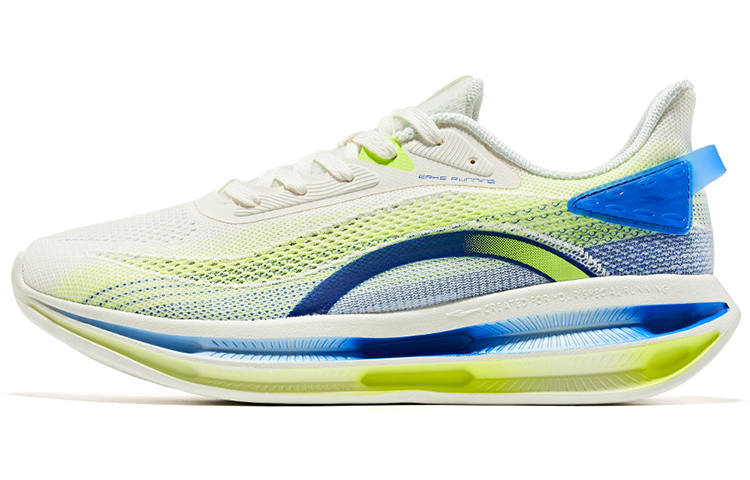 Erke Slip Resistant, Abrasion Resistant, Breathable Low top Running Shoes Men's Beige White Blue