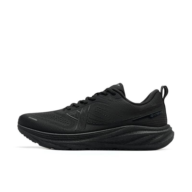 XTEP Thin Sole Cilantro Fabric Low top Training Physical Fitness Test & Exam Running Shoes Men's Black/Charcoal Gray