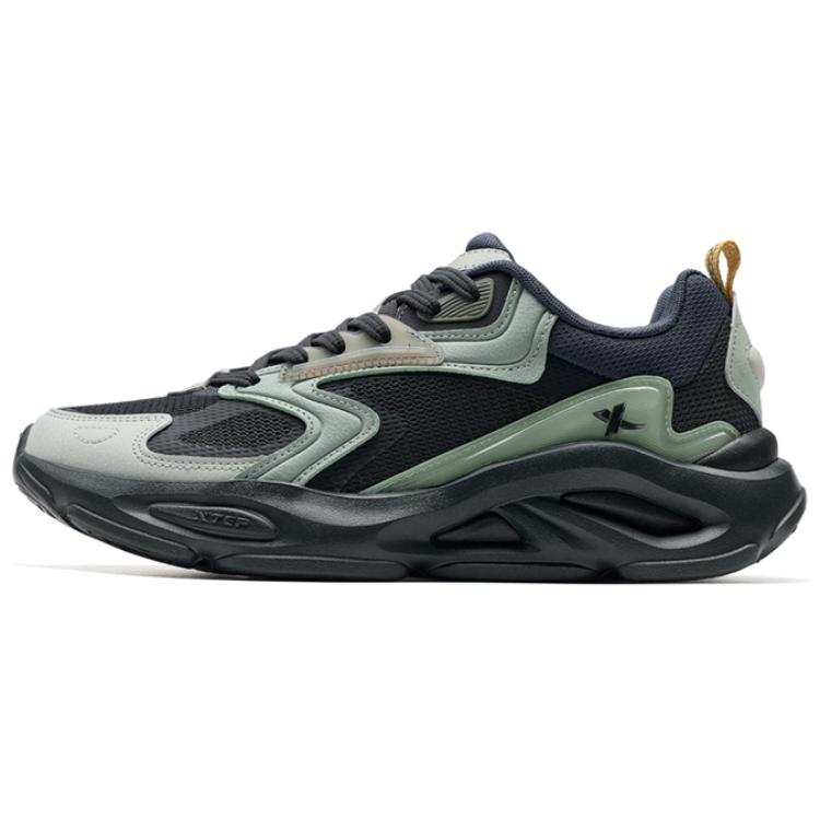XTEP Yuan Qi 2.0 Abrasion Resistant Low top Casual Shoes Men's Black Green