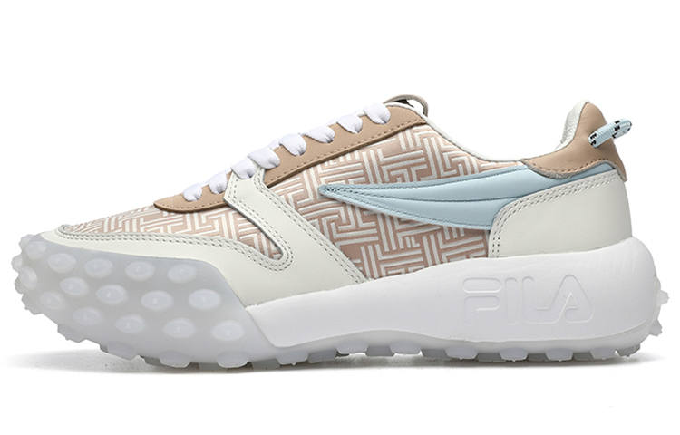 FILA Fashion Sneakers Lace Up Low top Running Shoes Women's White Cuban Sand