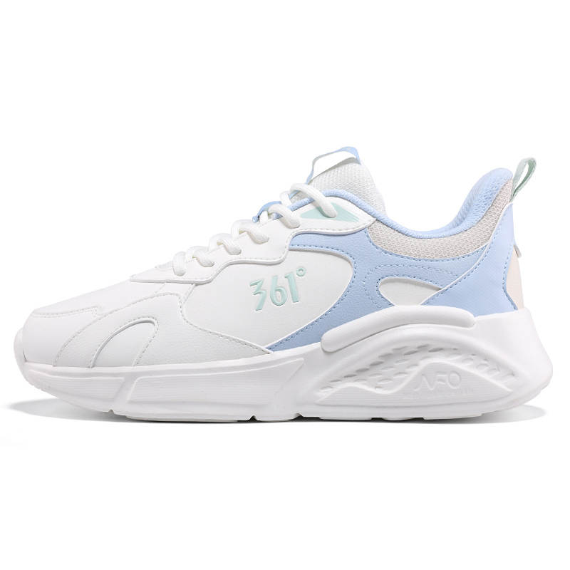 361° Slip Resistant Abrasion Resistant Low top Casual Running Shoes Women's Feather White Glacier Blue