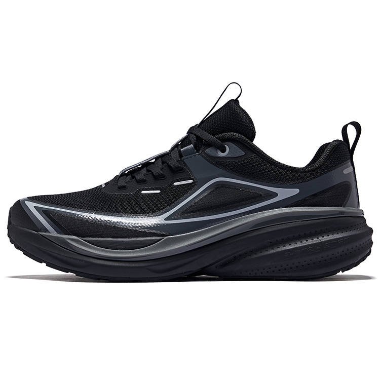 Erke Vertical 1.0 Fabric Cushioning Rebound Cushioning Rebound Low top Running Shoes Men's Jet Black Carbon Gray