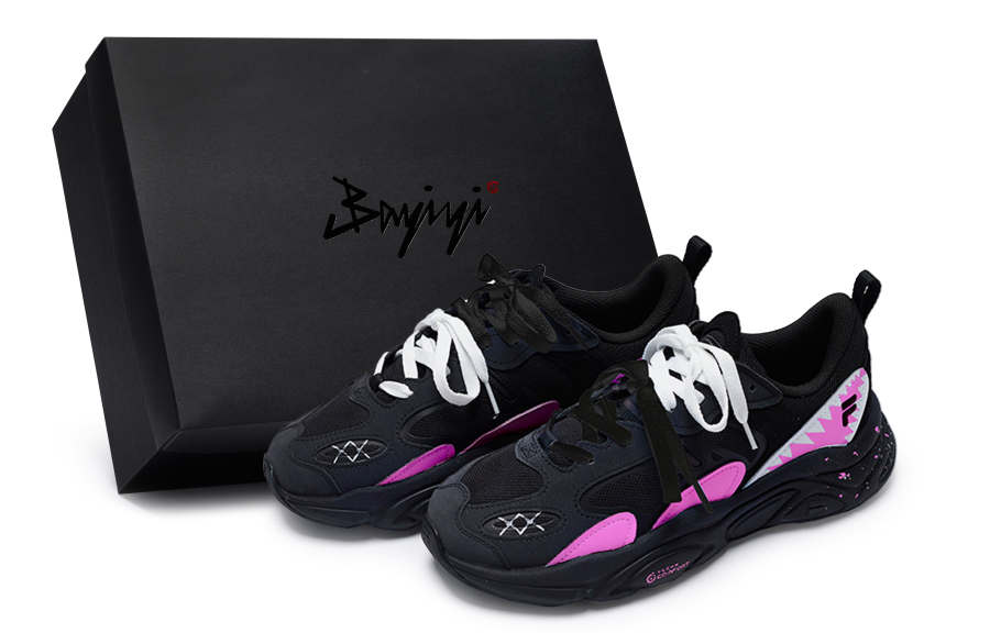 FILA Mars 2 Mars 2.0 811 Manufacturing, Tide Barbie Pink, Special Shoe Box Low top Casual Shoes Men's Black Pink White
