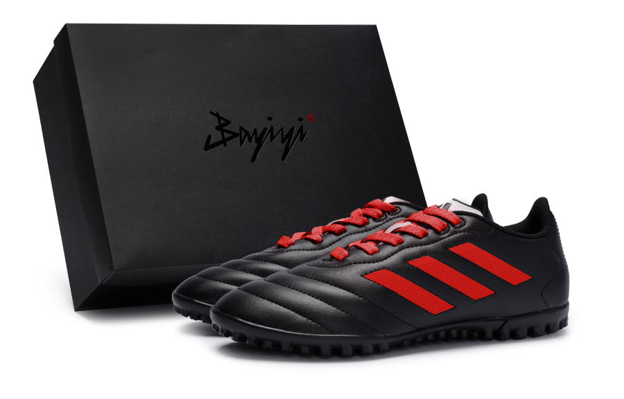 Adidas Adidas GOLETTO VII TF Turf Slip Resistant Abrasion Resistant Soccer Shoes Unisex Black Red