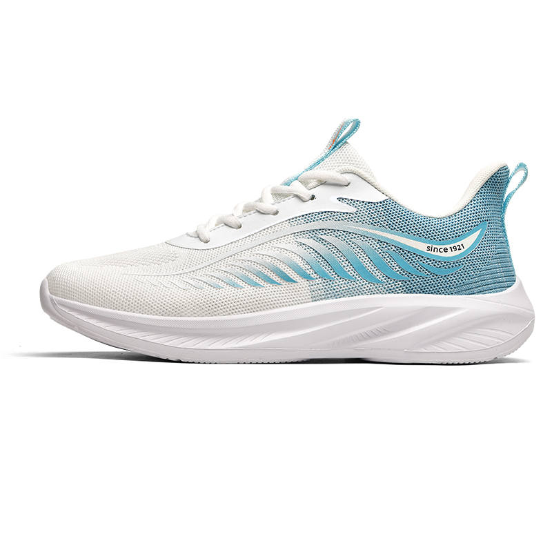 Binary Binary Cushioning Rebound Lightweight Breathable Slip Resistant Low top Running Shoes Men's White Blue