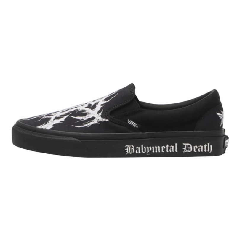Vans x Babymetal Slip on Skateboard Shoes Unisex Black White