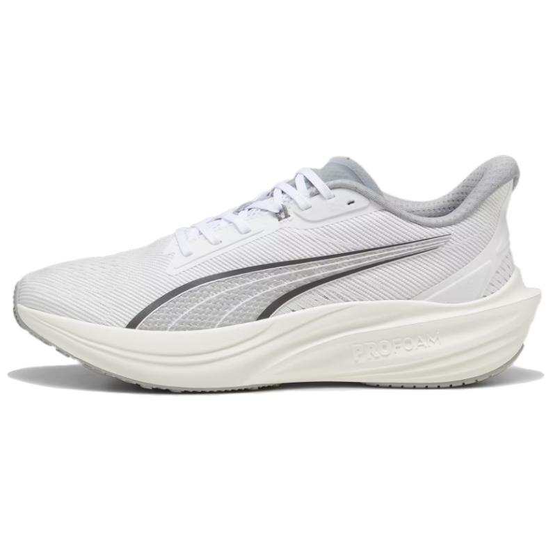 PUMA Darter Pro Comfortable And Lightweight Slip Resistant Abrasion Resistant Low top Running Shoes Unisex White Gray