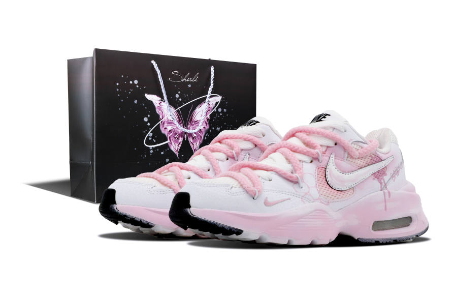 Nike Nike Air Max Fusion Fabric Cushioning Abrasion Resistant Moisture Wicking Low top Running Shoes Women's Pink
