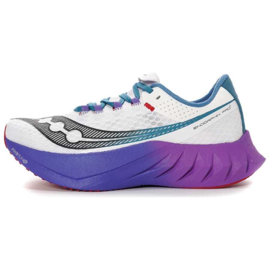 Saucony Endorphin Pro Peng 4 Mesh Low top Running Shoes Men's White Purple