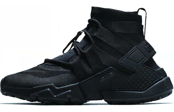 Nike Nike Air Huarache Slip Resistant Slip Resistant Mid top Running Shoes Men's Black Warrior
