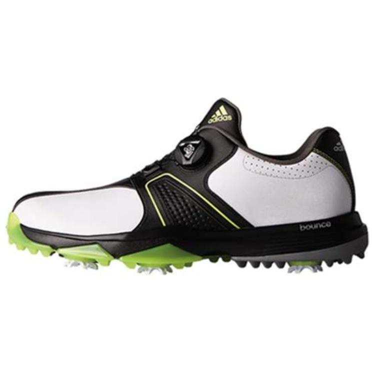 Adidas Adidas Slip Resistant Abrasion Resistant Low top Golf Shoes Men's White Black Yellow