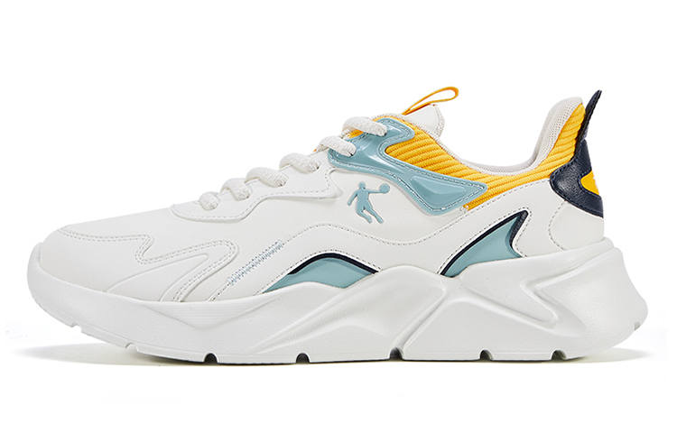QIAODAN Low top Running Shoes Men's White Blue Yellow