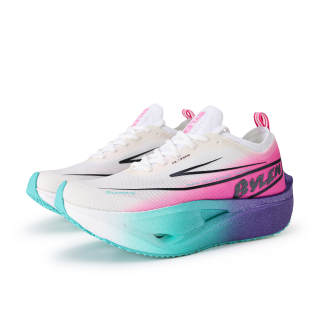 BYLEN Cushioning Abrasion Resistant Breathable Low top Running Shoes Unisex Mismatched Color Night Purple & White