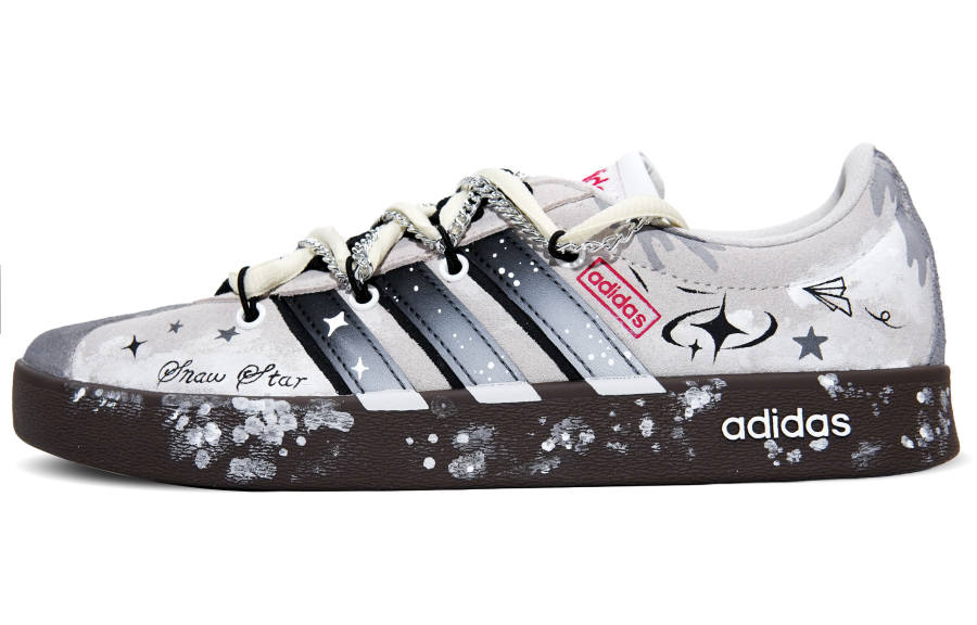 Adidas Adidas VL COURT 2.0 Abrasion Resistant Low top Skateboard Shoes Unisex Gray White