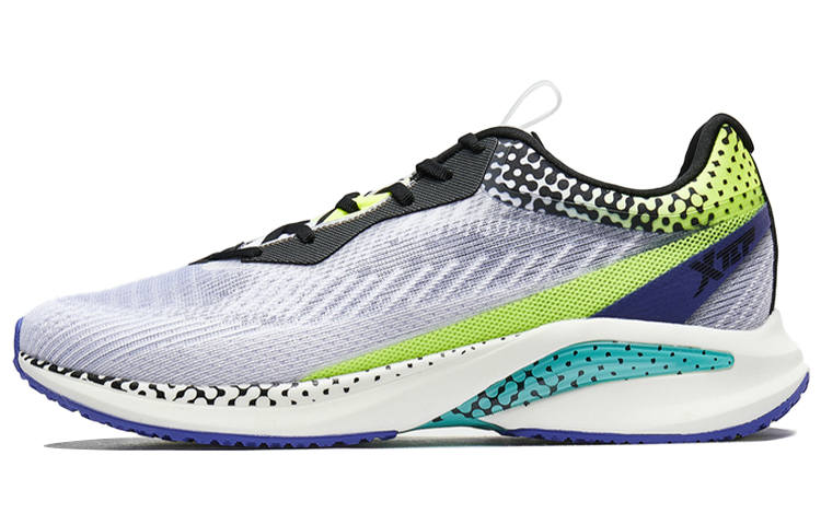 XTEP 1.0 Speed Fashion Fabric Cushioning Slip Resistant Low top Running Shoes Men's White Green