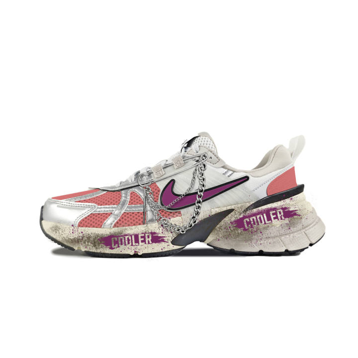 Nike Nike V2K Run Abrasion Resistant Low top Running Shoes Women's White Orange