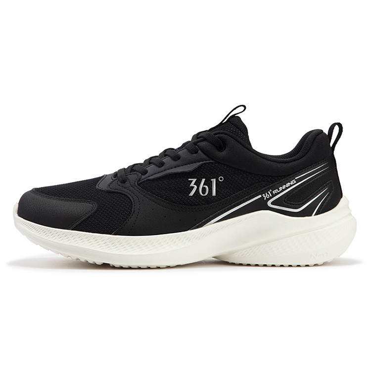 361° Slip Resistant Abrasion Resistant Low top Running Shoes Men's Black White