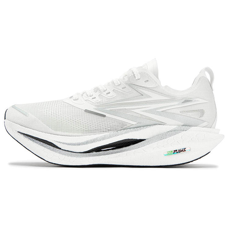 361° Flame 4.5 Low top Carbon Plate Marathon Racing Track & Field Competition Running Shoes Unisex Silver White