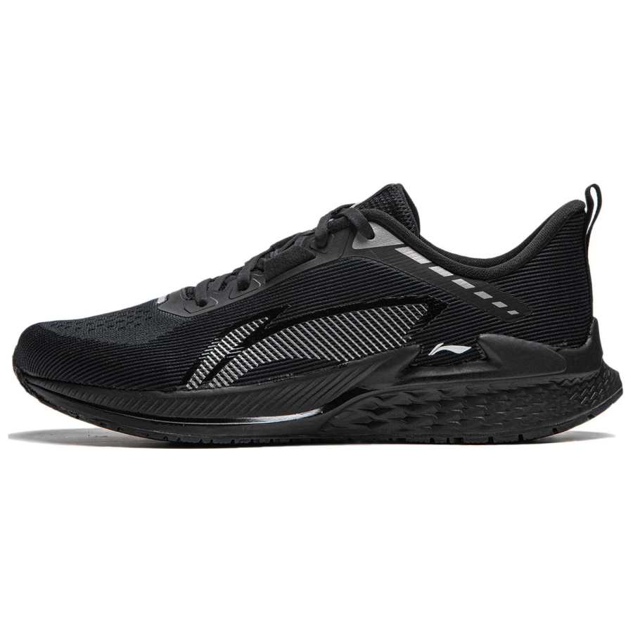 Li-Ning Li Ning Comfortable And Breathable Fabric Cushioning, Wear Resistant Low top Running Shoes Men's Black