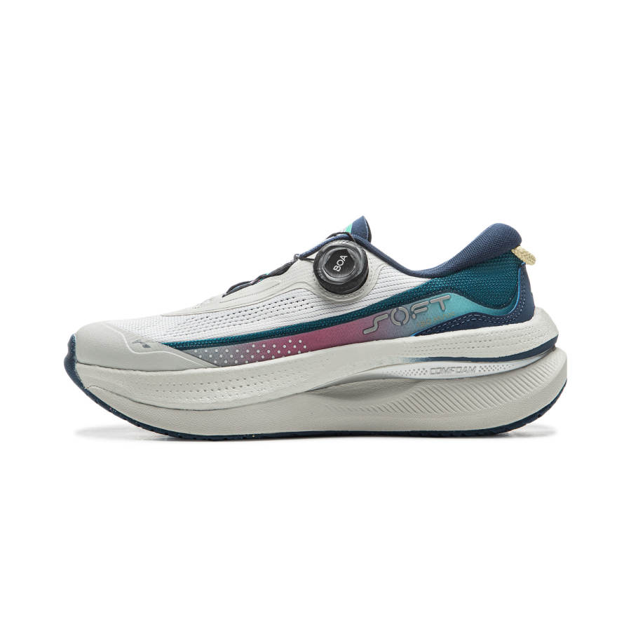 Li-Ning Li Ning Cushioning Slip Resistant Abrasion Resistant Breathable Support Rebound Low top Running Shoes Women's Blue