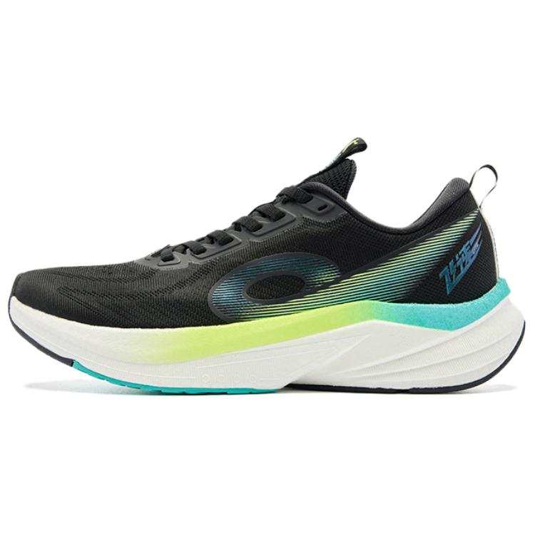 QIAODAN Flying Speed 3LITE Cushioning Slip Resistant Abrasion Resistant Low top Casual Running Shoes Men's Black White