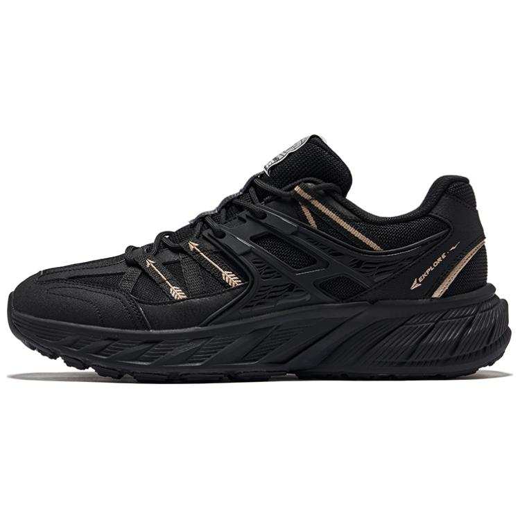 Erke Scheming Slip Resistant Abrasion Resistant Low top Casual Shoes Men's Jet Black Champagne