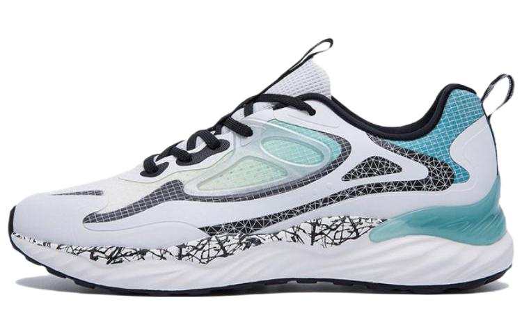 XTEP Polygon 1.0 Running Shoes Men's Low Top Canvas White/Black/Starry Sea Blue