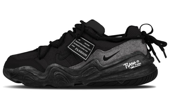 Nike Nike Tech Hera Dark Tide Cow Split Leather Low top Casual Shoes Women's Black White