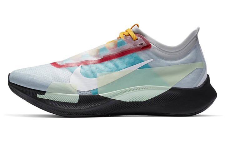 Nike Nike Zoom Fly 3 Fabric Cushioning Slip Resistant Low top Running Shoes Women's Blue Gray Red