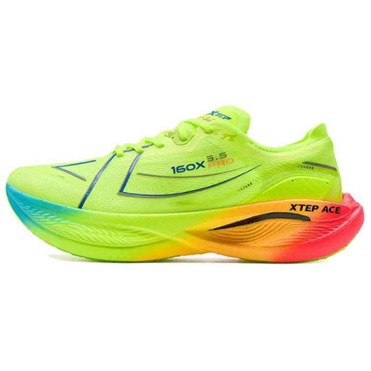 XTEP 160X 3.5PRO Cushioning Rebound Low top Carbon Plate, Supercritical Marathon Running Shoes Men's New Neon Green