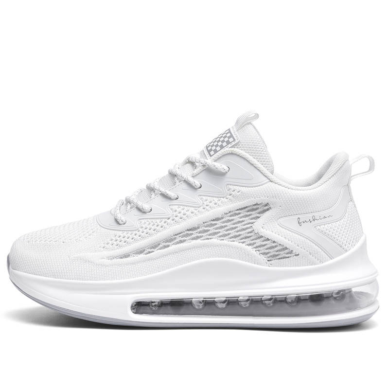 RUIKE Abrasion Resistant Lightweight Height Increasing Low top Casual Running Shoes Men's White