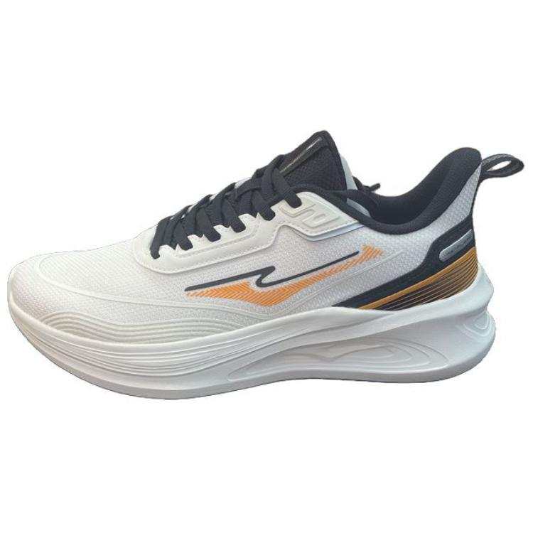 Erke Cushioning Lightweight Cushioning Lightweight Low top Casual Running Shoes Men's White Black Orange