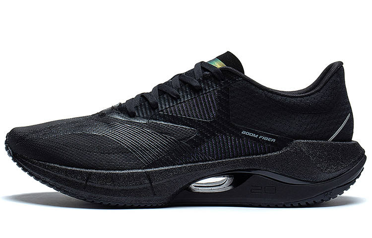 Li-Ning Li Ning Super Light 20 Fashion Abrasion Resistant Breathable Low top Running Shoes Men's Pure Black