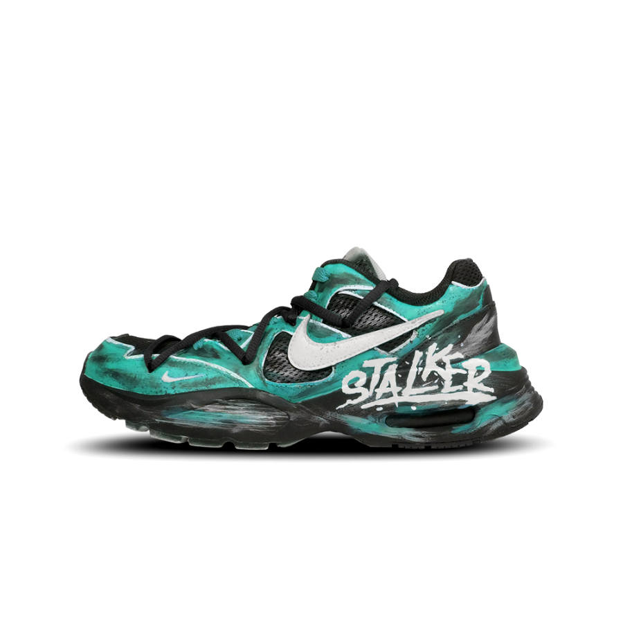Nike Nike Air Max Fusion Slip Resistant Abrasion Resistant Low top Running Shoes Women's Cyan
