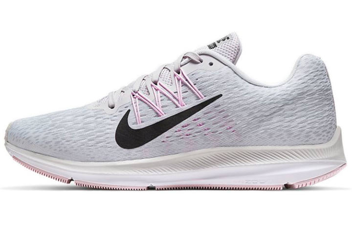 Nike Nike Zoom Winflo 5 Mesh Cushioning Slip Resistant Low top Marathon Running Shoes Women's Gray Pink