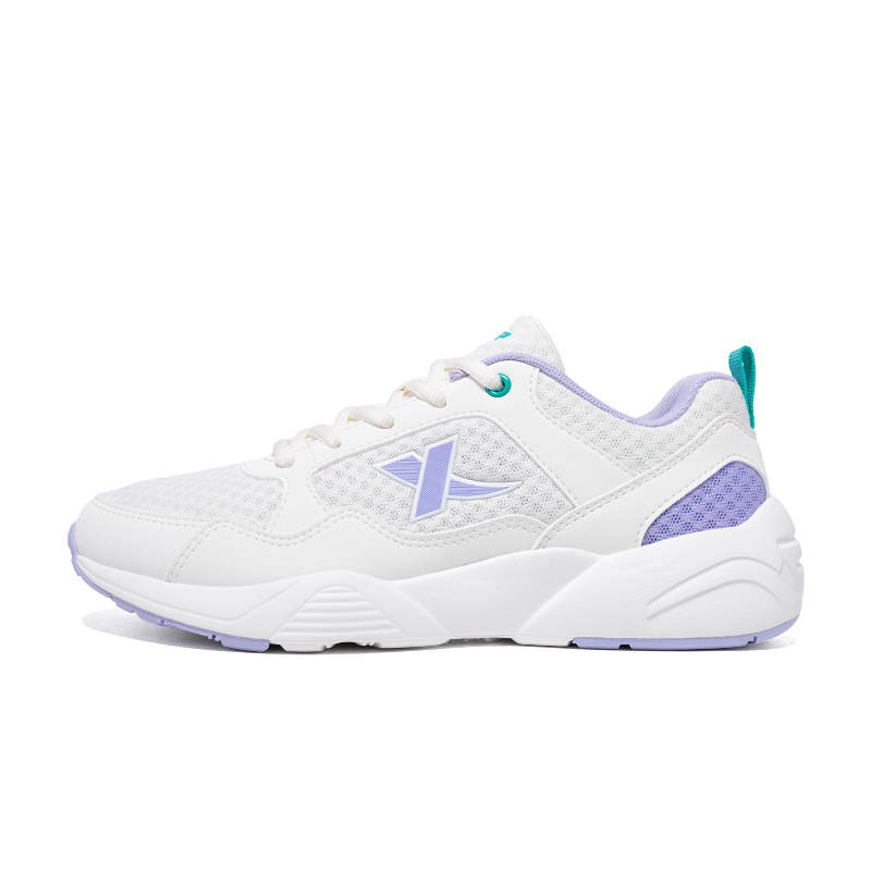 XTEP Cushioning, Wear Resistant Low top Casual Running Shoes Women's Sail White Taro Paste Purple