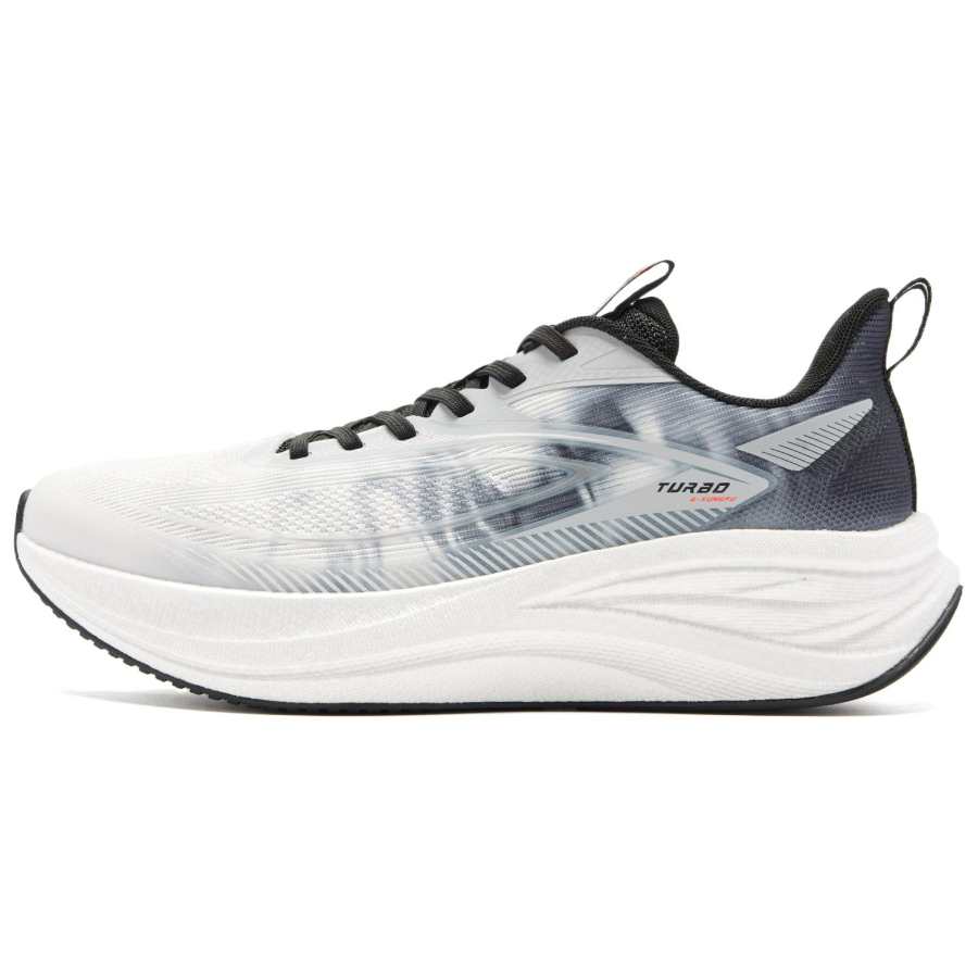 QIAODAN Soft Landing Low top Casual Running Shoes Men's Snow Gray Black