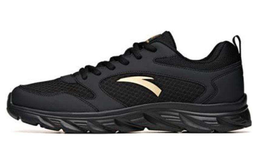 Anta Sky Fabric Slip Resistant, Breathable, And Lightweight Low top Running Shoes Men's Black Gold