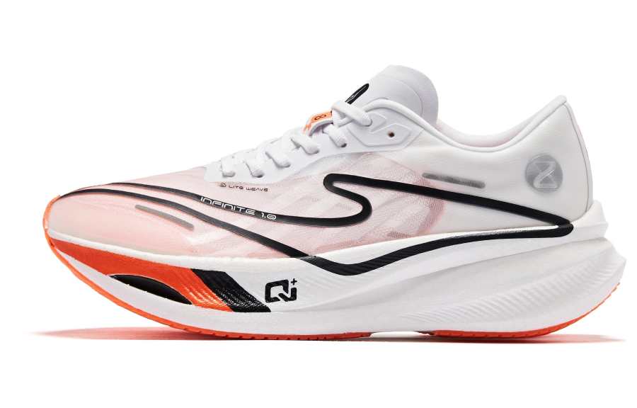 Erke Zhijing 1.0 Textile, Leather Cushioning Slip Resistant Low top Qi Technology Running Shoes Women's Swan Color