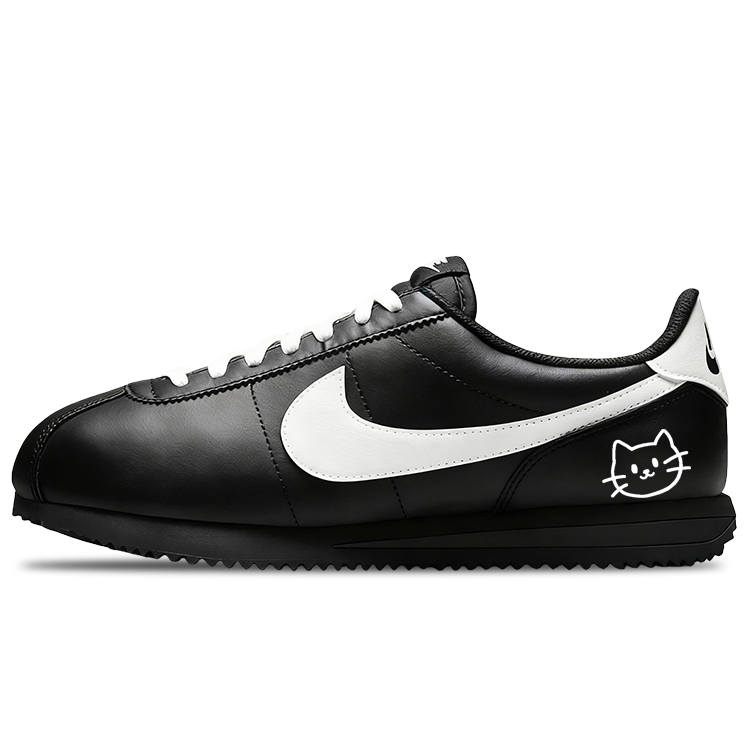 Nike Nike Cortez Leather Abrasion Resistant Low top Casual City Commuting Running Shoes Women's Black White