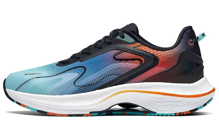 XTEP Tengyue Mesh Breathable And Wear resistant Low top Running Shoes Men's Black Orange