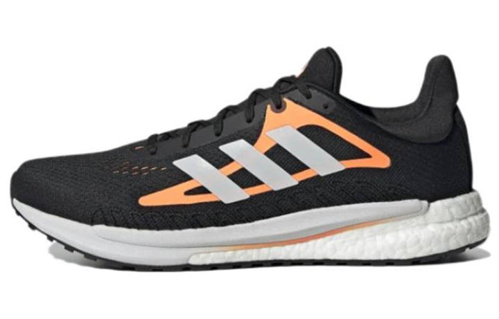 Adidas Adidas Solar Glide Cushioning Breathable Low top Running Shoes Men's Black Orange
