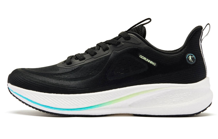 QIAODAN Swift Lite Cushioning Slip Resistant Low top Q KUNGFU TURBO Rebound Technology Running Shoes Men's Black White