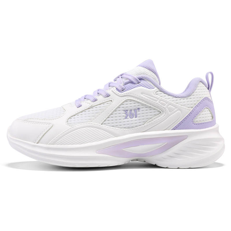 361° Abrasion Resistant, Breathable, Lightweight Low top Casual Running Shoes Women's White Purple