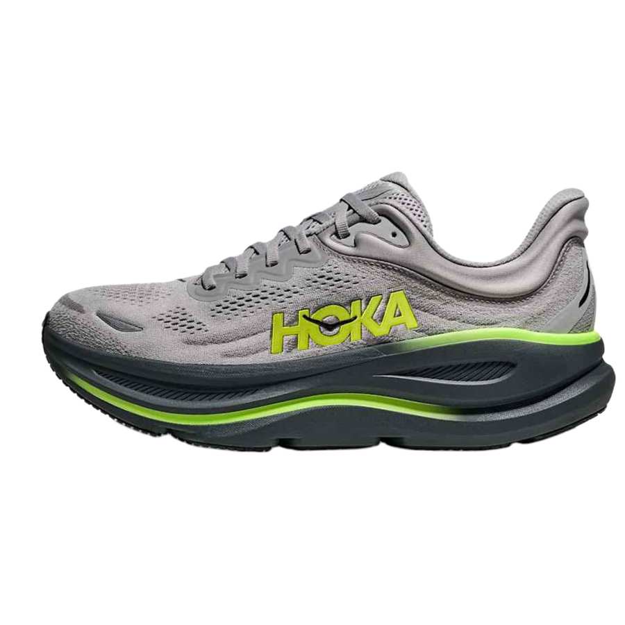 HOKA ONE ONE Bondi 9 Brand New Supercritical Foam Training Physical Fitness Test & Exam Running Shoes Men's Gray Green