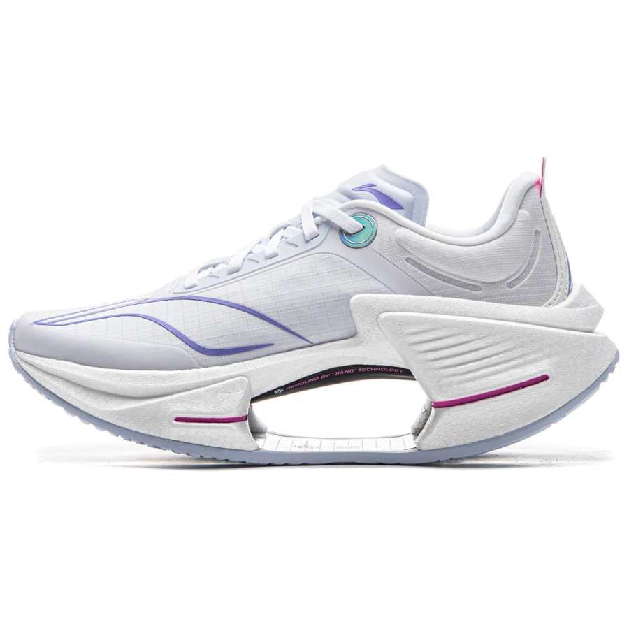 Li-Ning Li Ning Shadow 3 Essential Low top Li Ning, Light Rebound Technology Casual Racing Running Shoes Women's White Purple