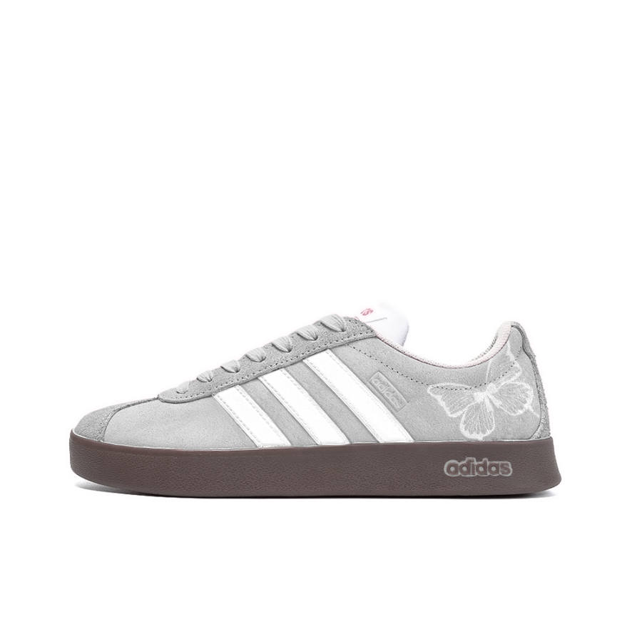 Adidas Neo Vl Court Half Stringed Curved Moon, Amber Leather Low top Skateboard Shoes Unisex Gray