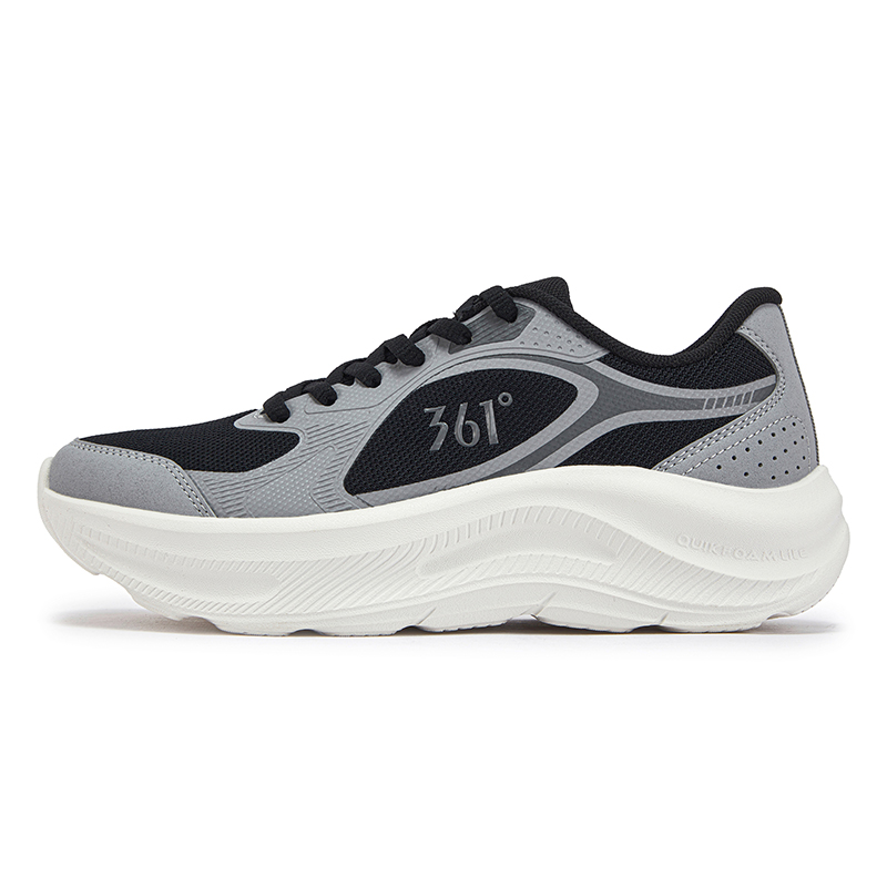 361° Star Leap Cushioning Breathable Rebound Low top Casual Running Shoes Women's Gray Black
