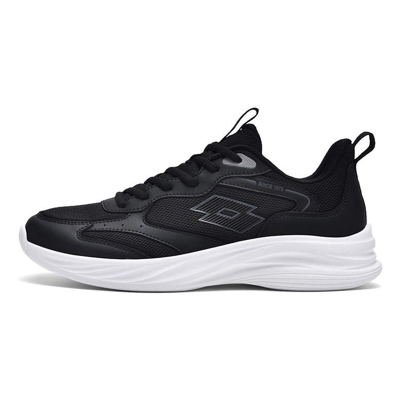 LOTTO Cushioning Rebound Abrasion Resistant Lightweight Breathable Low top Casual Running Shoes Men's Black White